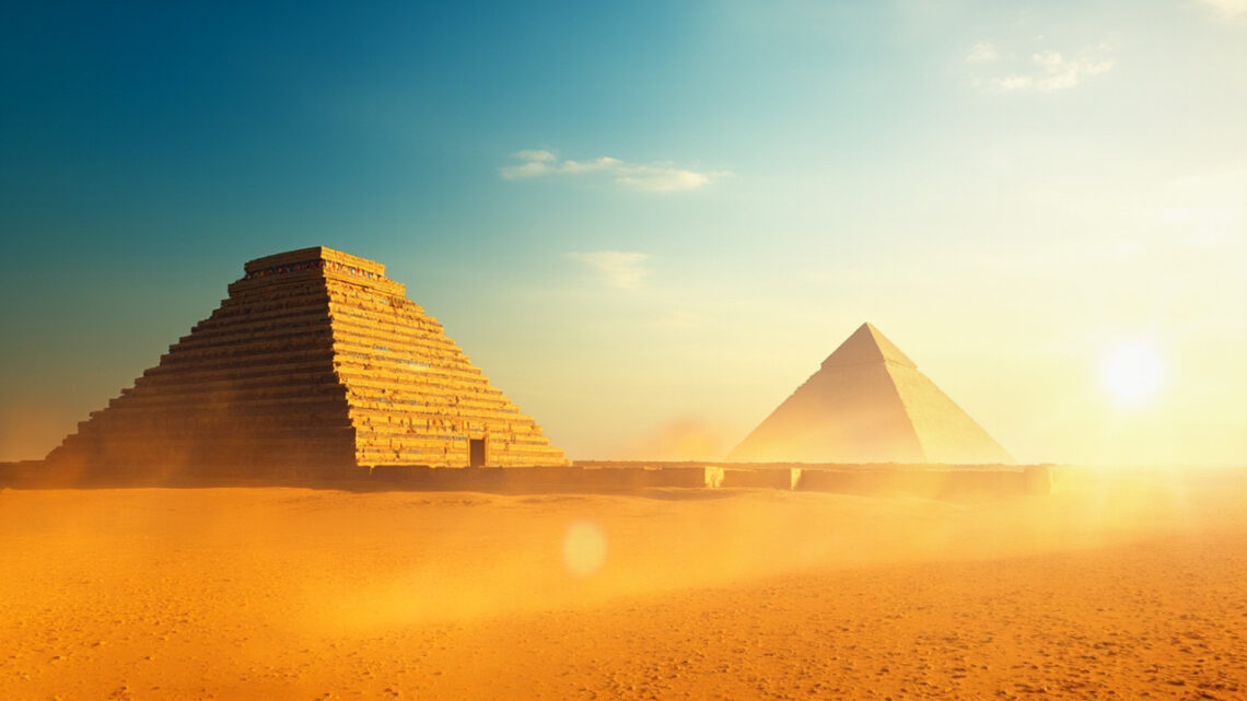 Scne antique avec colonnes et statues