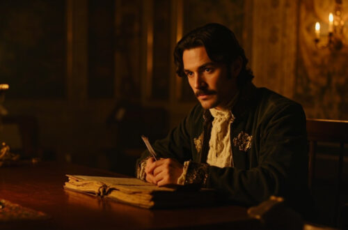 Portrait d un homme pensif en costume ancien