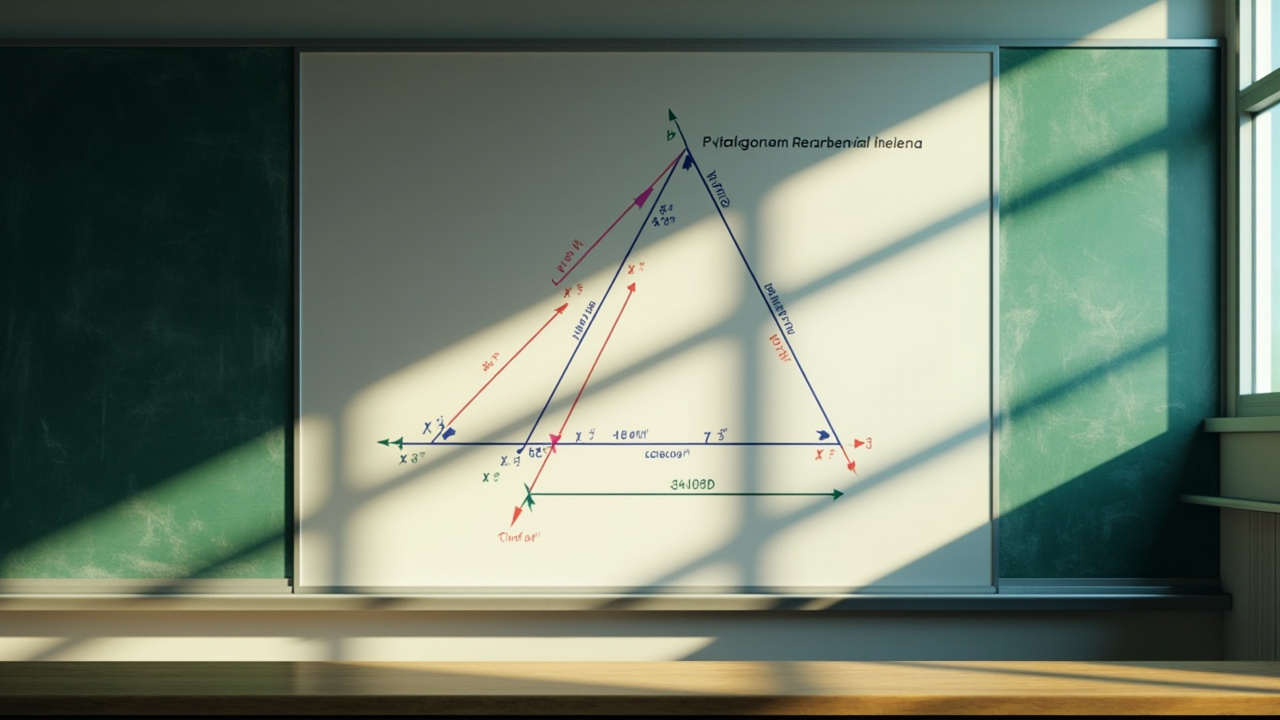 Triangle avec carrés sur chaque cote
Forme avec trois cotés et carré sur hypotenuse